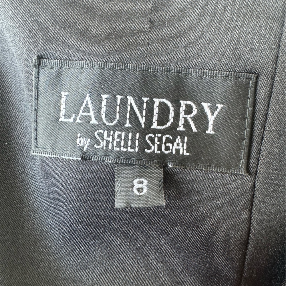 Vintage Laundry by Shelli Segal Black Halter Mini Sheath Dress 90s Y2K - Picture 4 of 10